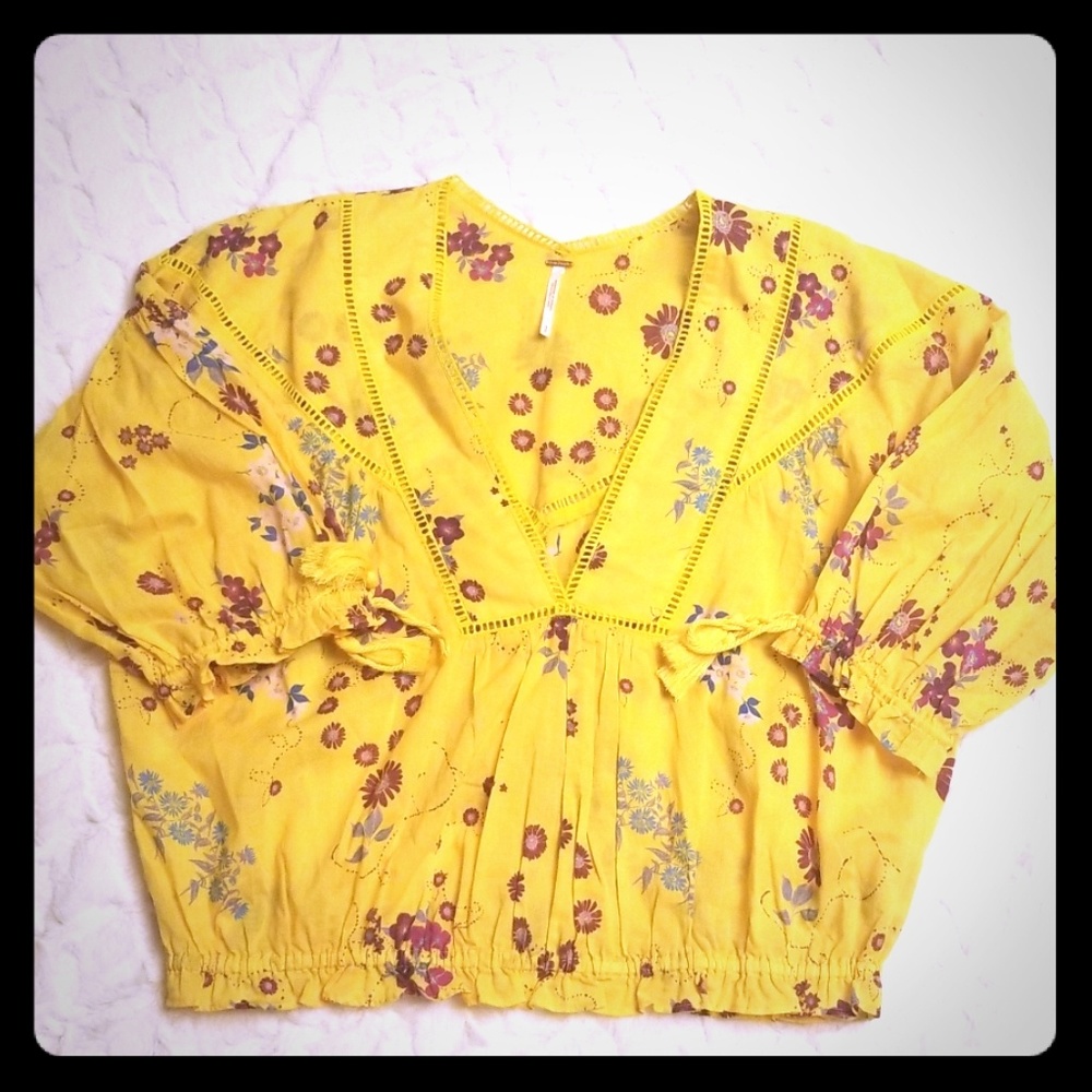 FREE PEOPLE Sunny yellow top